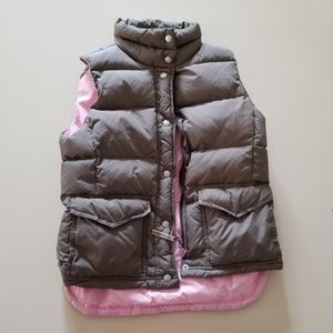 JCrew puffer vest brown pink high low size small